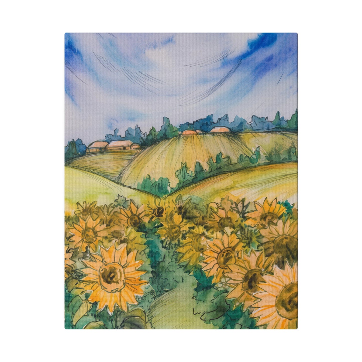 Field of Sunflowers Print 11X14